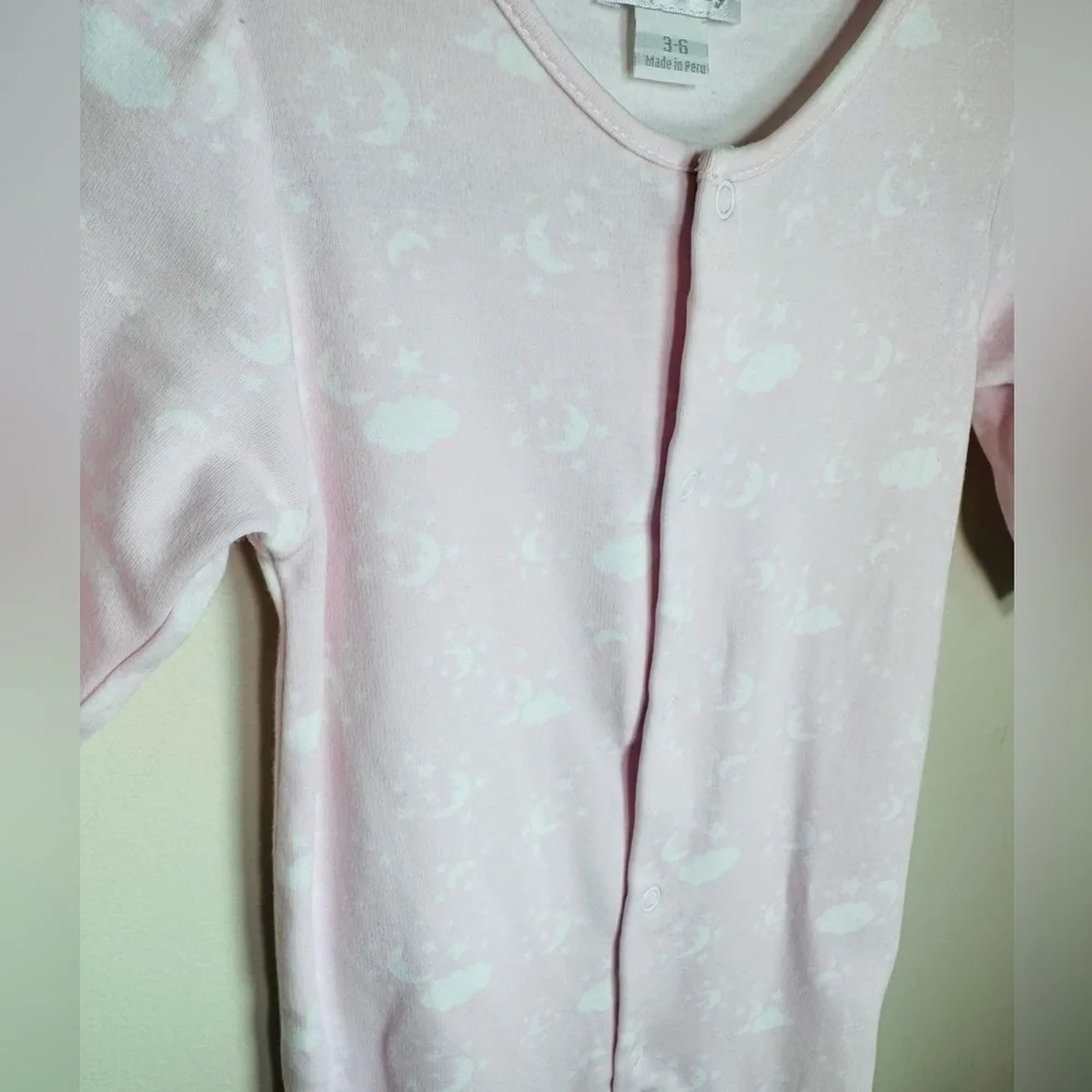 Kissy Kissy White Moons Footie size 3-6M